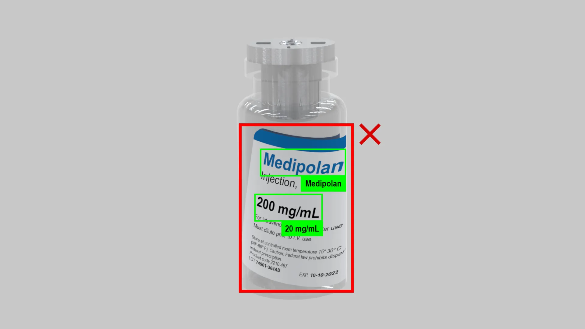 Vial de etiqueta sesgada