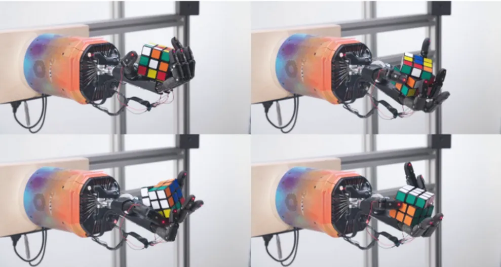 Figura 6. Robot haciendo cubo rubik Fuente: OpenAI (2021)