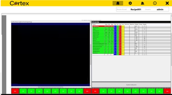 Pantalla de detalles del sistema de visión